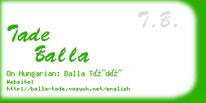 tade balla business card